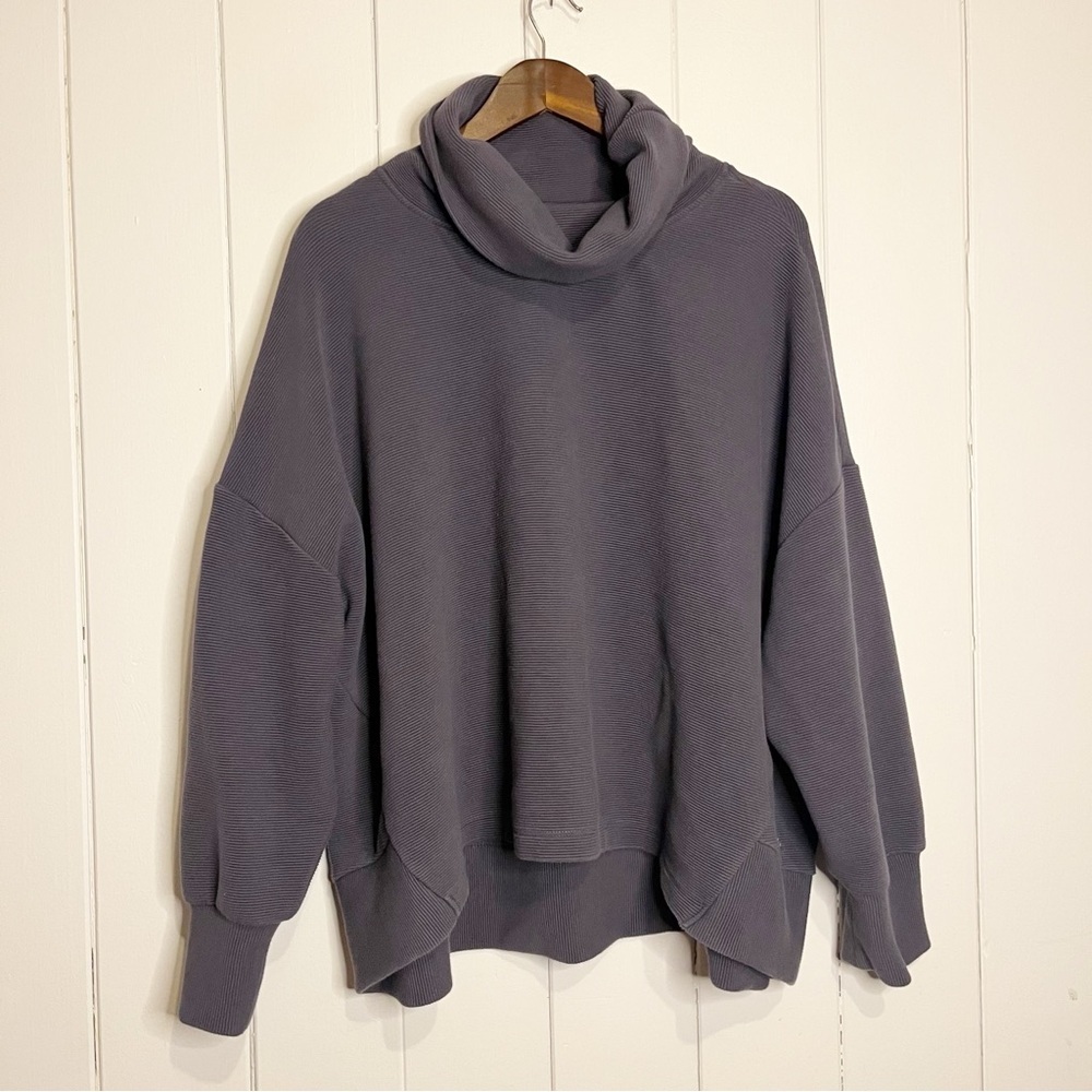 Shambhala Ribbed Purple Cowl Neck Sweater. Size 2 XL.